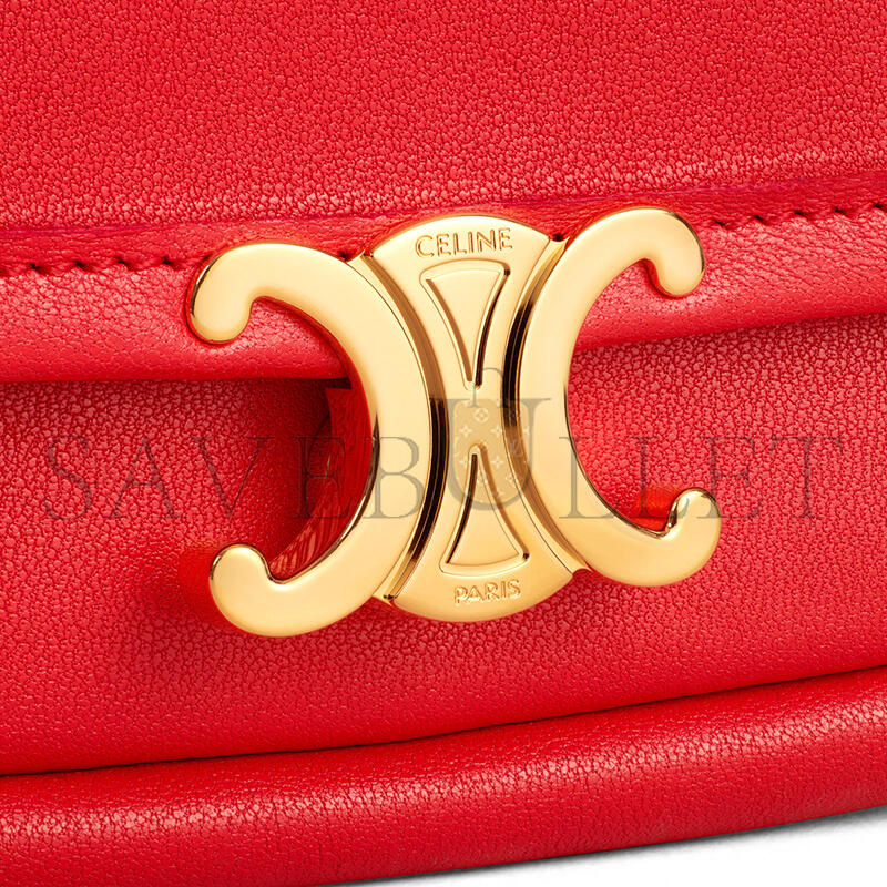 CELINE LITTLE HALFMOON SOFT TRIOMPHE IN SUPPLE SHINY LAMBSKIN L10373778.27AG (25*13*5cm)